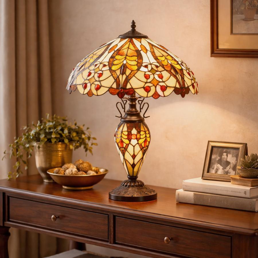 Aurelia Amber Tiffany Lamp